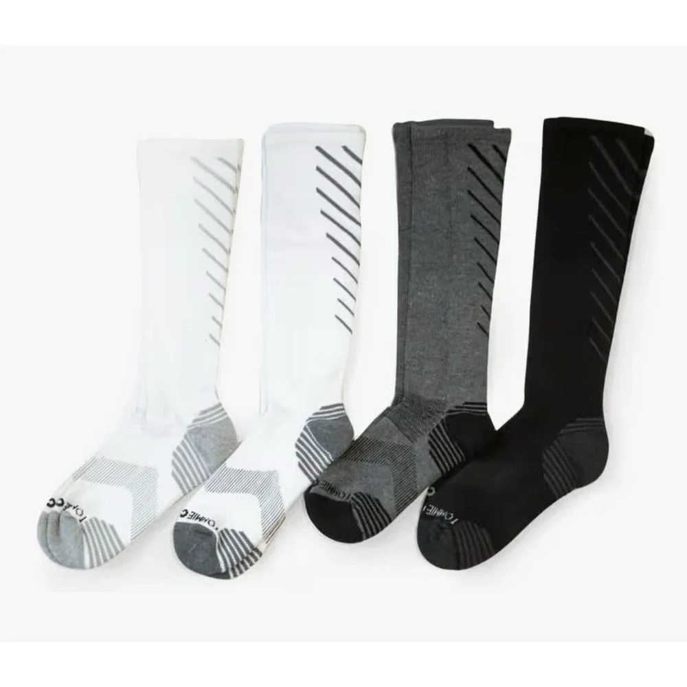 (4 PAIR)TOMMIE COPPER‎ Men's Compression Over-the-Calf Socks Stripe/ Size 9-11.5